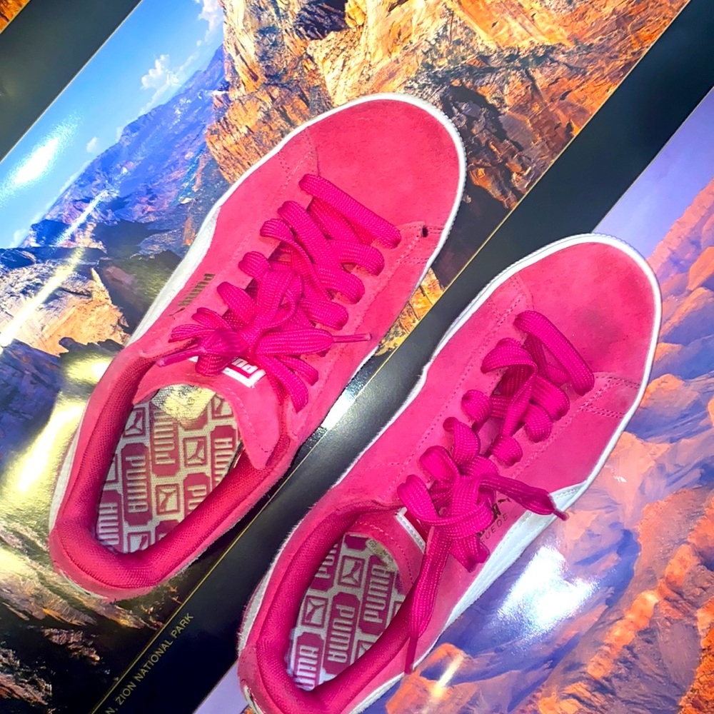 Pink puma shoes